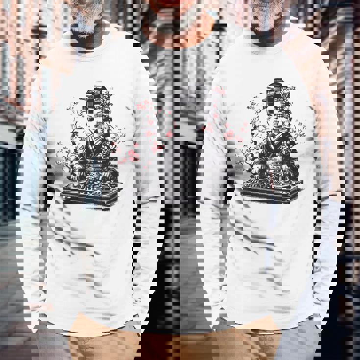 芸者 Dj 着物 和 美的 原宿 長袖Tシャツ 高齢者への贈り物