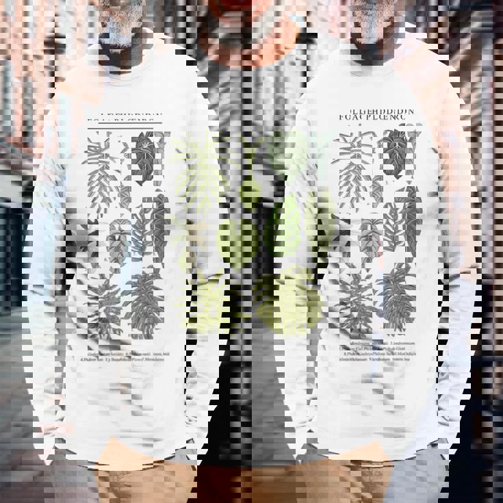 葉 フィロデンドロン サトイモ 植物 恋人 ギフト アンスリウム 長袖Tシャツ 高齢者への贈り物