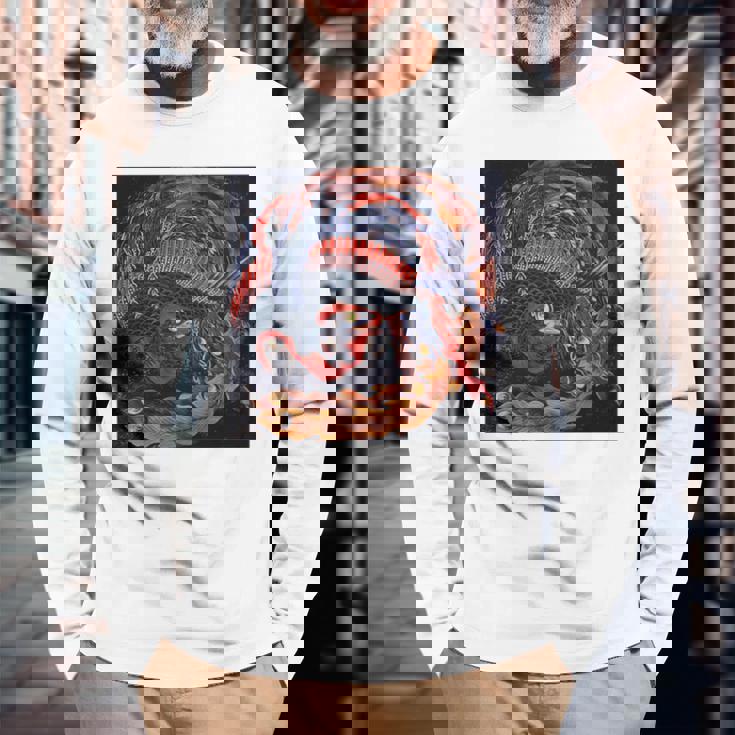 葛飾北斎作 鳳凰 長袖tシャツ 長袖Tシャツ 高齢者への贈り物