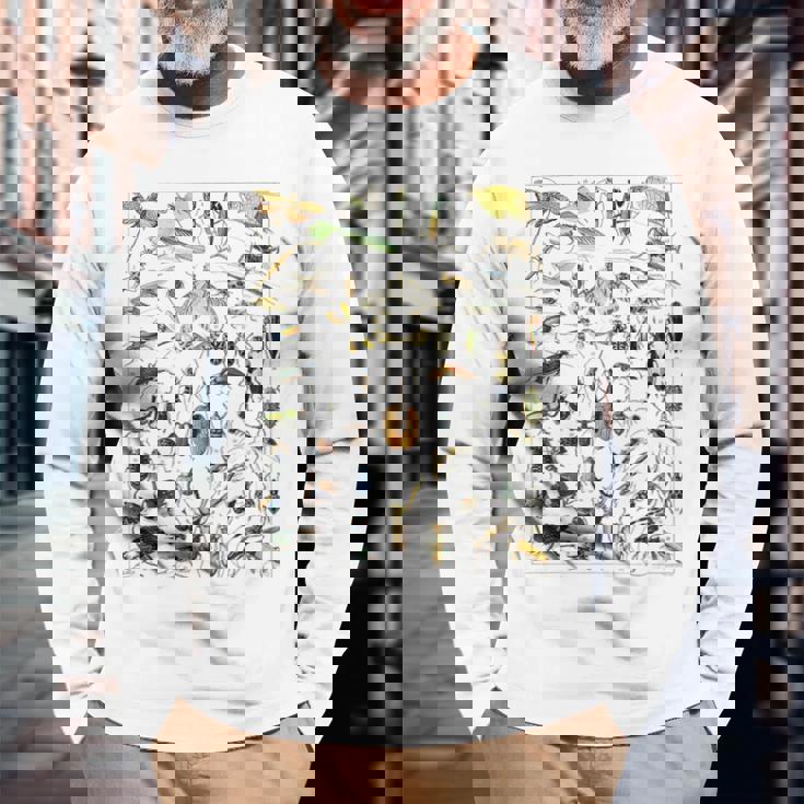 虫 昆虫 虫虫型 昆虫学プリント 虫プリント 長袖Tシャツ 高齢者への贈り物