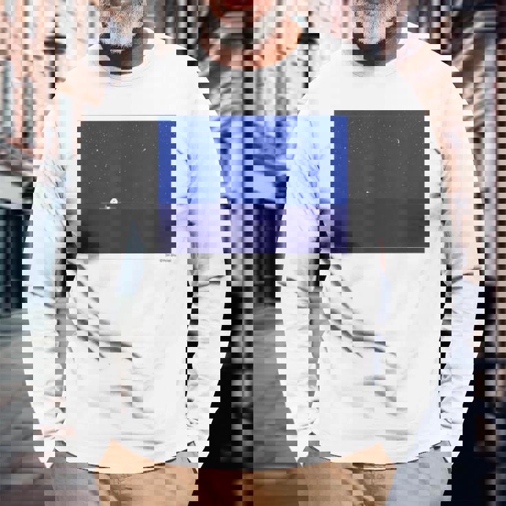 詩とメルヘン 葉祥明 真夜中 長袖Tシャツ 高齢者への贈り物