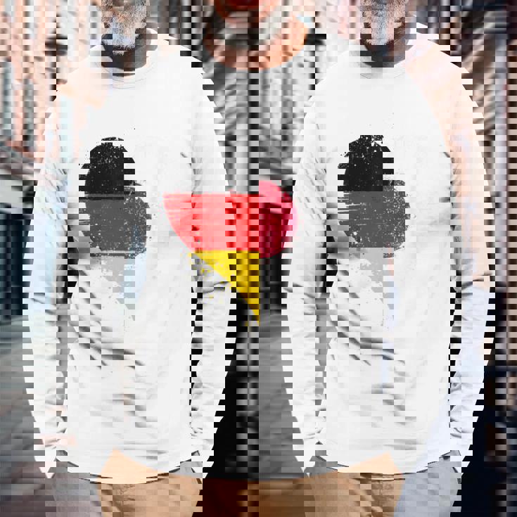 誇り高き日本人ドイツ人のためのヴィンテージの旗 A 日本 ドイツ 長袖Tシャツ 高齢者への贈り物