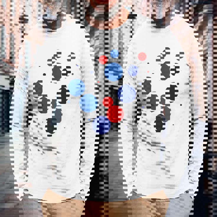 赤 青 ドット イベント 家族 お揃い 長袖Tシャツ 高齢者への贈り物