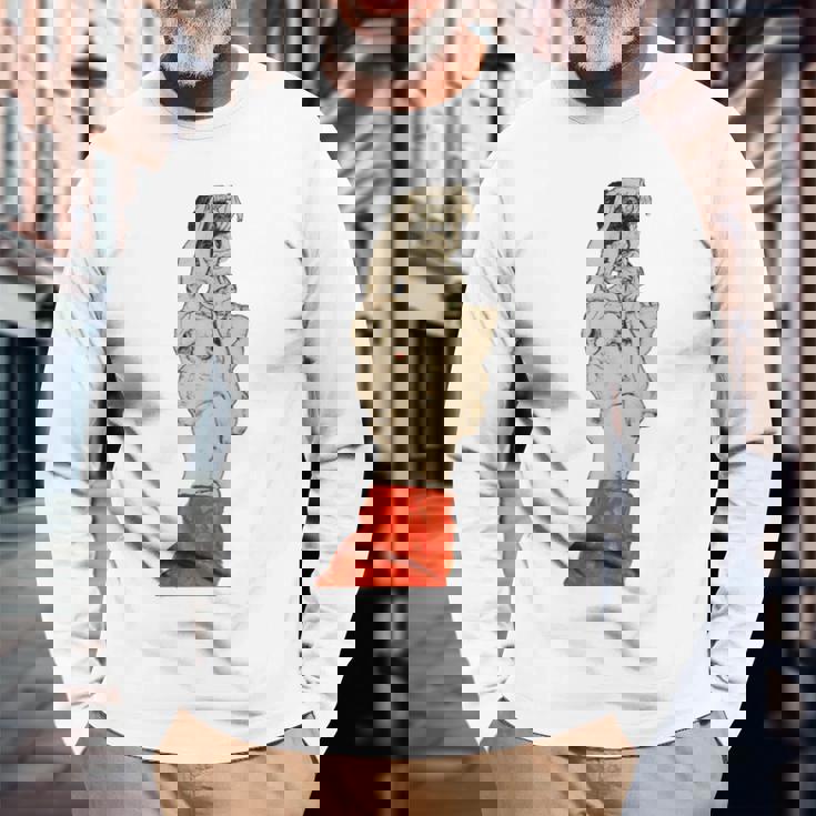 赤いふんどしの立っている男性 エゴン・シーレ作 1914 長袖tシャツ 長袖Tシャツ 高齢者への贈り物