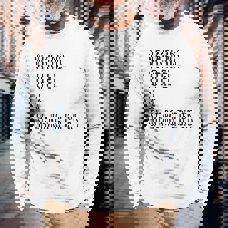 週末コーヒーフクロモモンガペット 長袖Tシャツ 高齢者への贈り物