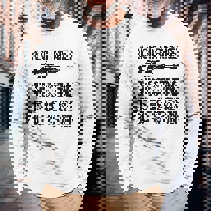 長距離射撃 It's Like Golf But For 背面 長袖Tシャツ 高齢者への贈り物