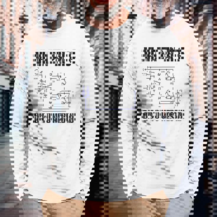 電子機器のどの部分がわからないか、エンジニアリング 長袖Tシャツ 高齢者への贈り物