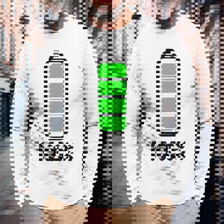 電池 100 フルバッテリー 長袖Tシャツ 高齢者への贈り物