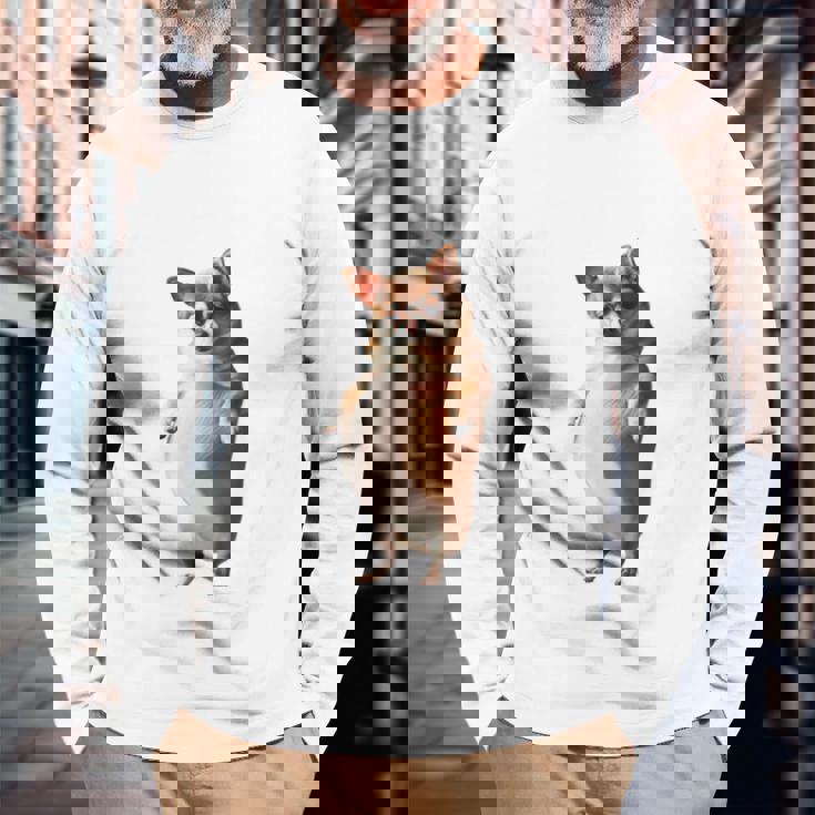 面白いtシャツ チワワ 犬 わがままボディ イヌ わんこ メンズ 犬好き グッズ おもしろ 面白い 服 ネタ 長袖tシャツ 長袖Tシャツ 高齢者への贈り物