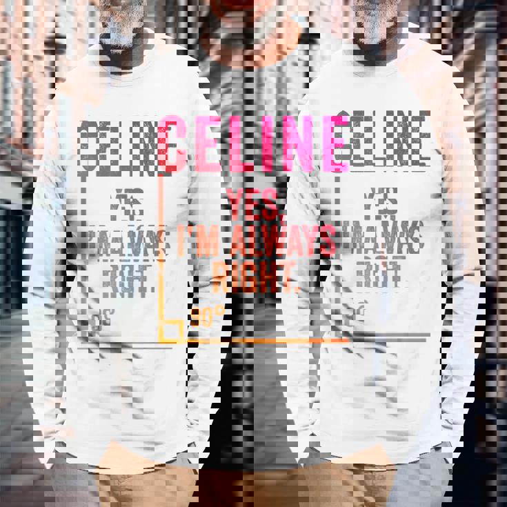 面白いセリーヌ 面白いセリーヌ 名前 誕生日シャツ ギフト 長袖Tシャツ 高齢者への贈り物