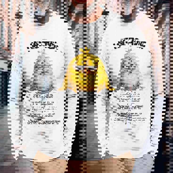 面白いチキンムード、I'm Too Old For This 鳥好きのデザイン。 長袖Tシャツ 高齢者への贈り物