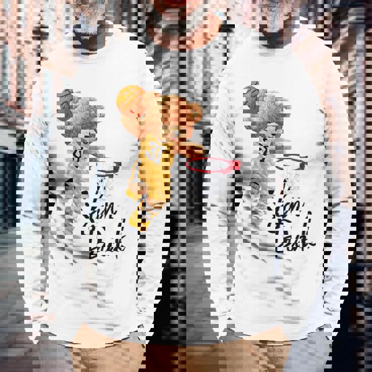 面白いテディベア スラムダンク テディベア バスケットボール 長袖Tシャツ 高齢者への贈り物