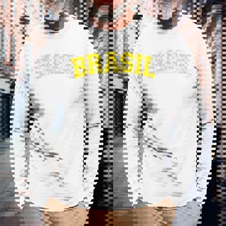 面白いブラジルシャツ ブラジルグリーンフラッグ 長袖Tシャツ 高齢者への贈り物