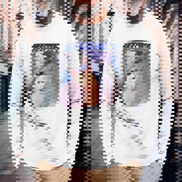 面白いミームハァキャット 長袖tシャツ 長袖Tシャツ 高齢者への贈り物