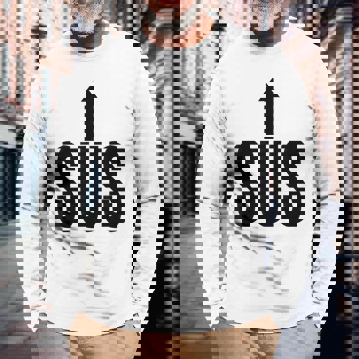 面白い不審者は面白いいたずら者は遊び心のある引用 長袖Tシャツ 高齢者への贈り物