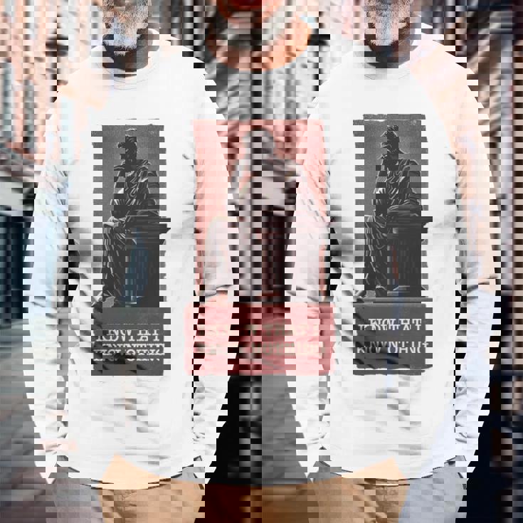 面白い哲学ギフト 哲学者のためのギリシャ語の引用 長袖tシャツ 長袖Tシャツ 高齢者への贈り物