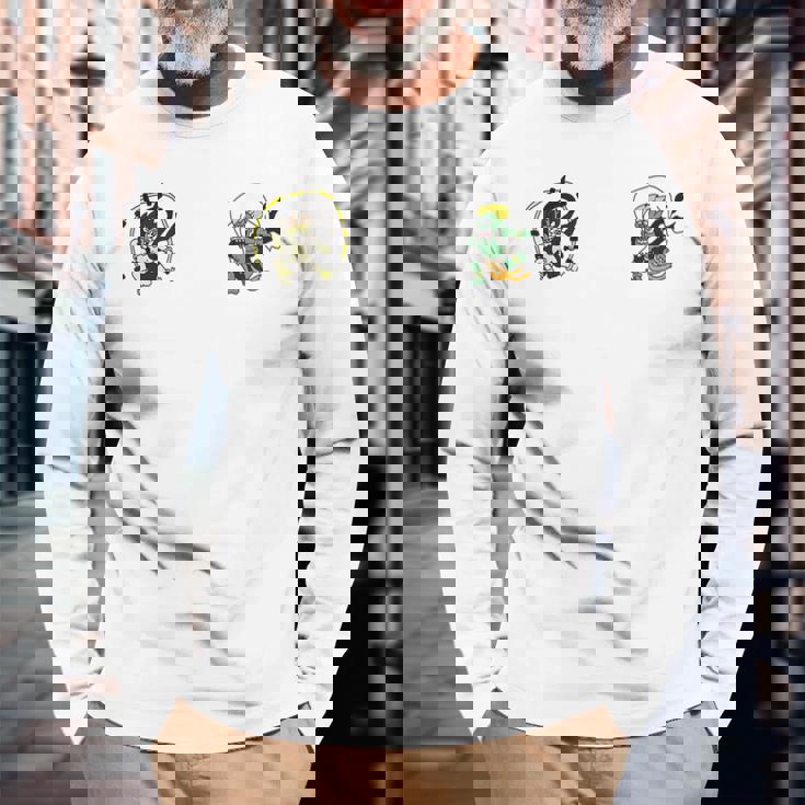 風神雷神 デフォルメ神キャラ ポップアートファッションデザイン 和風 長袖Tシャツ 高齢者への贈り物