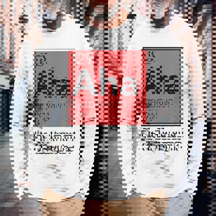 驚きの元素 周期表 129 アハ サプライズ 長袖Tシャツ 高齢者への贈り物