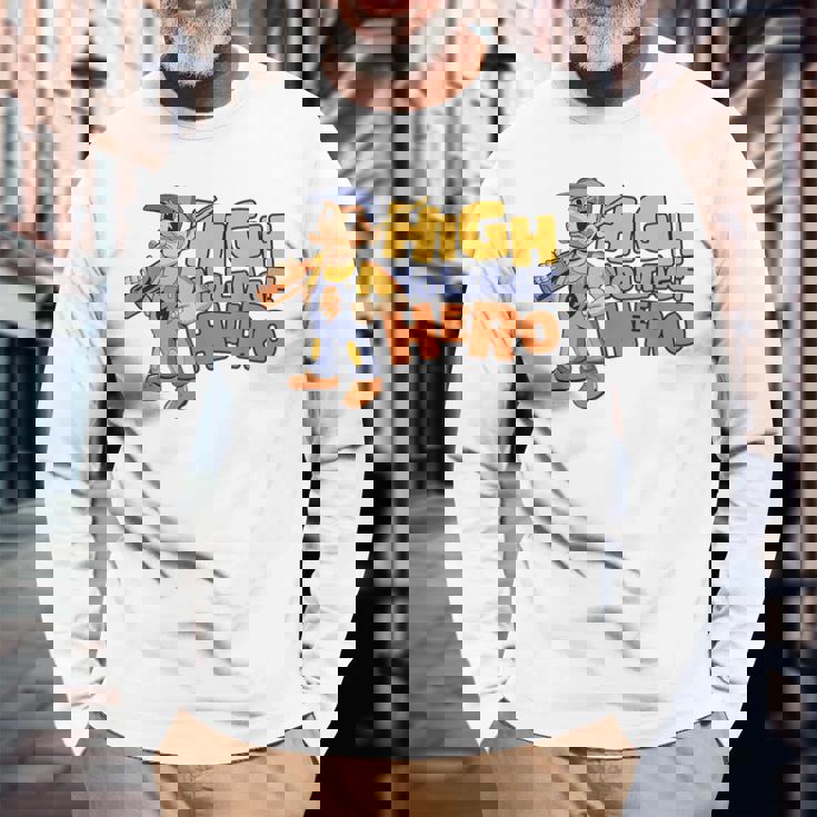 高圧ヒーロー 電子技術者 電気技師 長袖Tシャツ 高齢者への贈り物