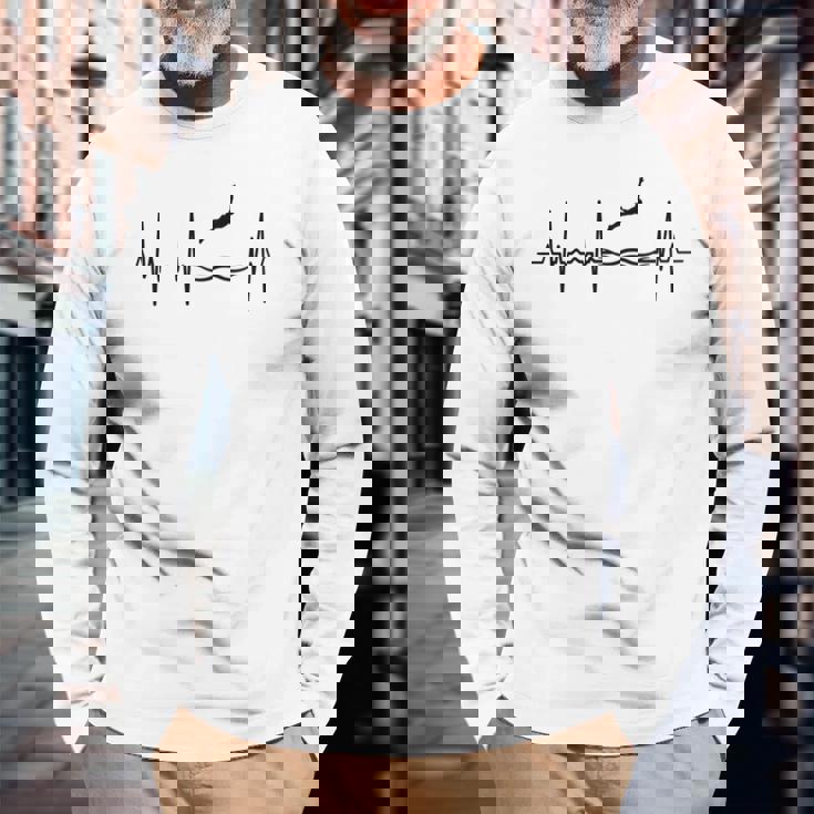 高飛び込みハートライン パルスライン 長袖tシャツ 長袖Tシャツ 高齢者への贈り物