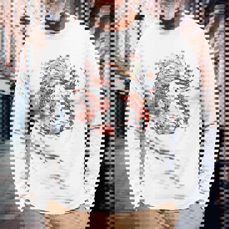 鯉 桜 長袖tシャツ 長袖Tシャツ 高齢者への贈り物