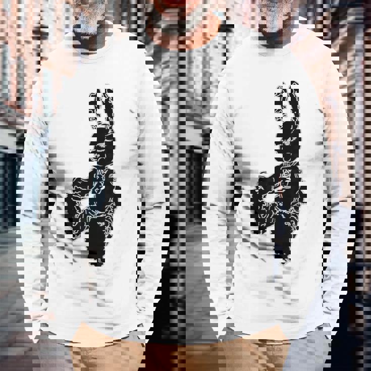 黒うさぎ星人 長袖Tシャツ 高齢者への贈り物