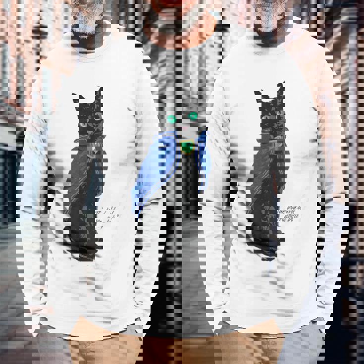 黒猫のウィズ 黒猫 長袖Tシャツ 高齢者への贈り物