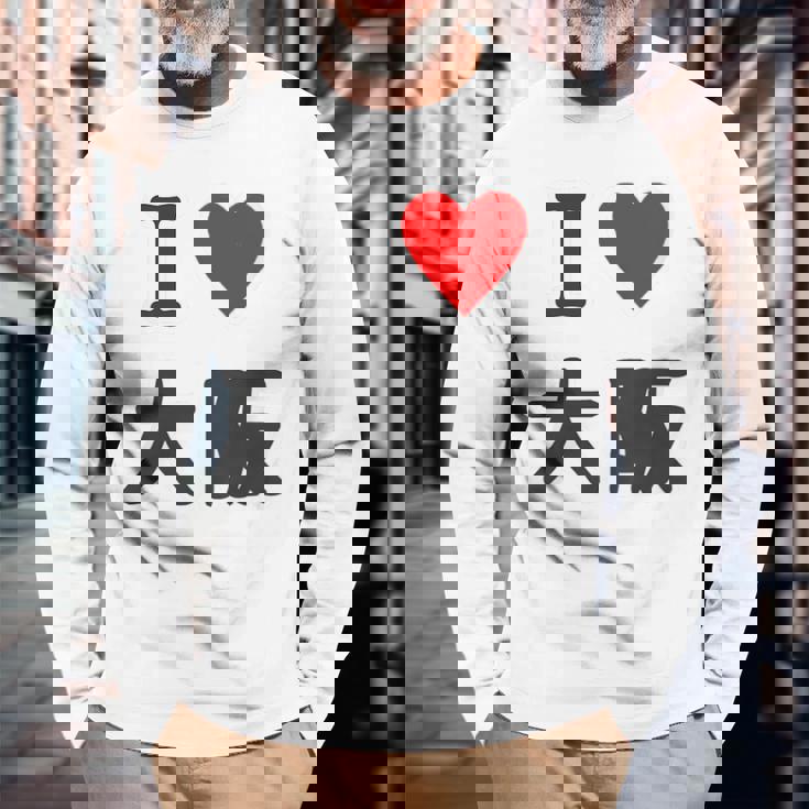 （バックプリント・背中側）アイラブ・大阪（I Love ハート）【47都道府県】ジモtティ お土産 面白 長袖Tシャツ 高齢者への贈り物