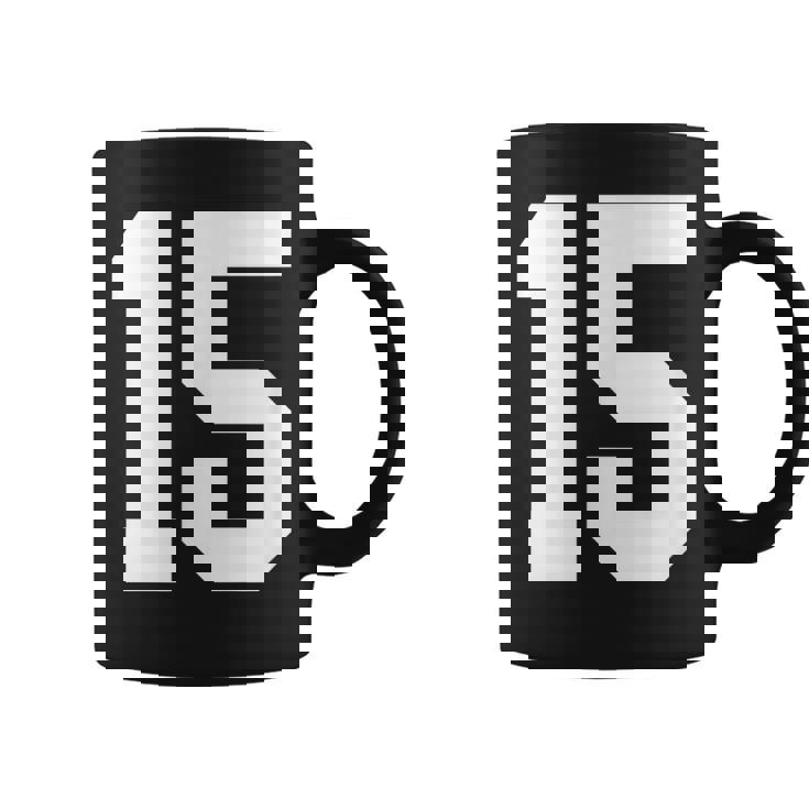 15番のカレッジスポーツスタイル。ホワイト。 コーヒーマグ