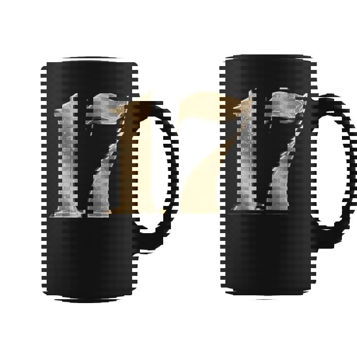 17 セブンティーン 誕生日 お気に入り 数字 フルール・ド・リス デザイン コーヒーマグ