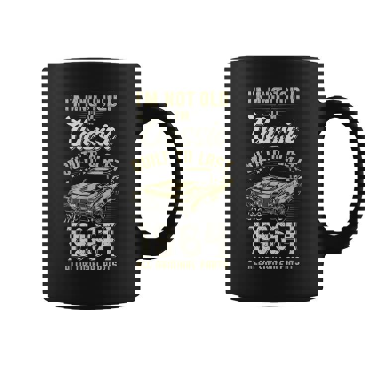 1964年生まれ、61歳の誕生日、クラシックカー コーヒーマグ