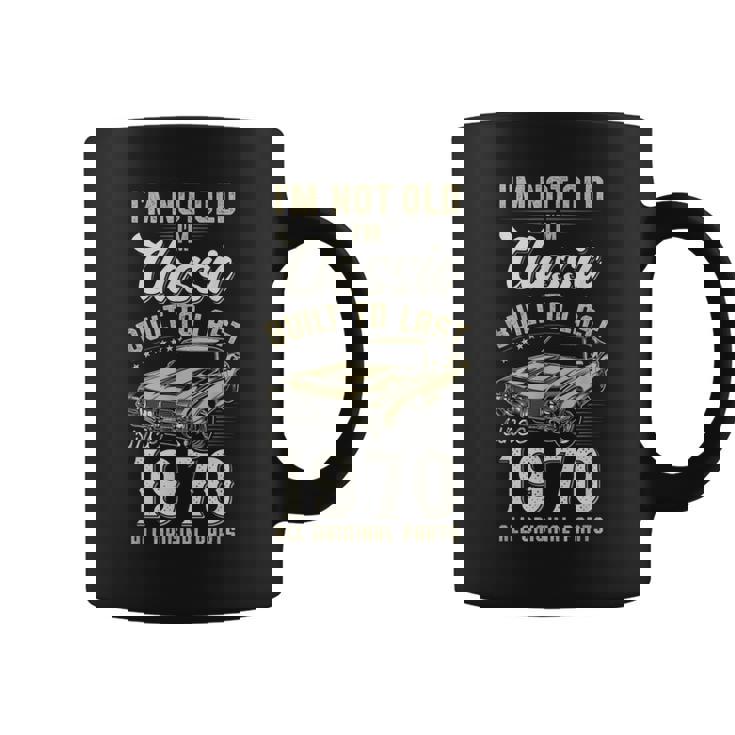 1970年生まれ、55歳の誕生日、クラシックカー コーヒーマグ