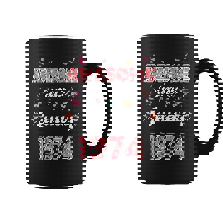 1974年1月から素晴らしい花、1974年1月の誕生日。 コーヒーマグ