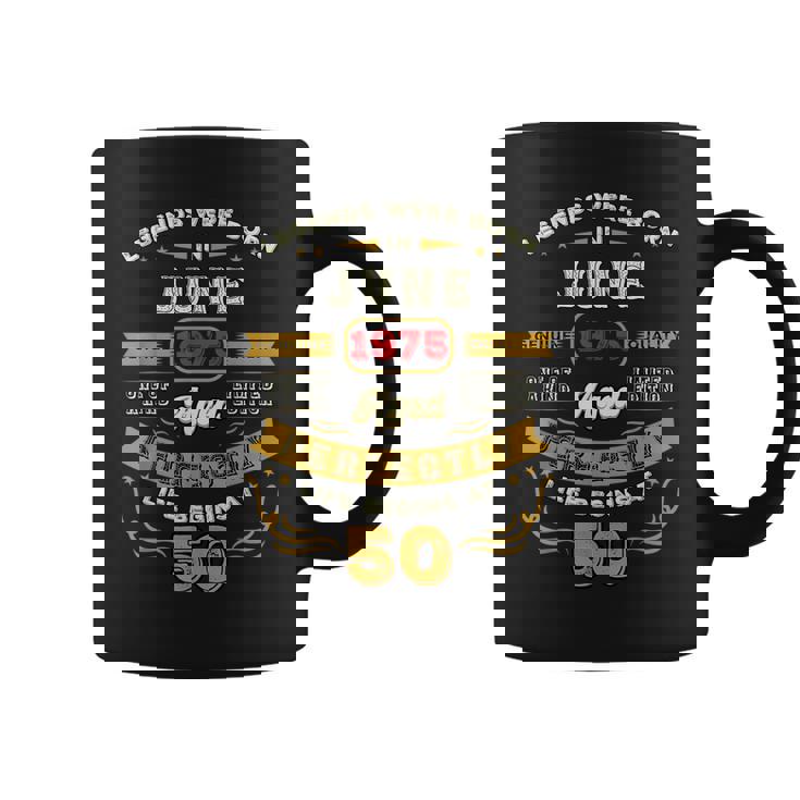 1975年6月生まれ、50歳のヴィンテージ・バースデー・レジェンドたち コーヒーマグ