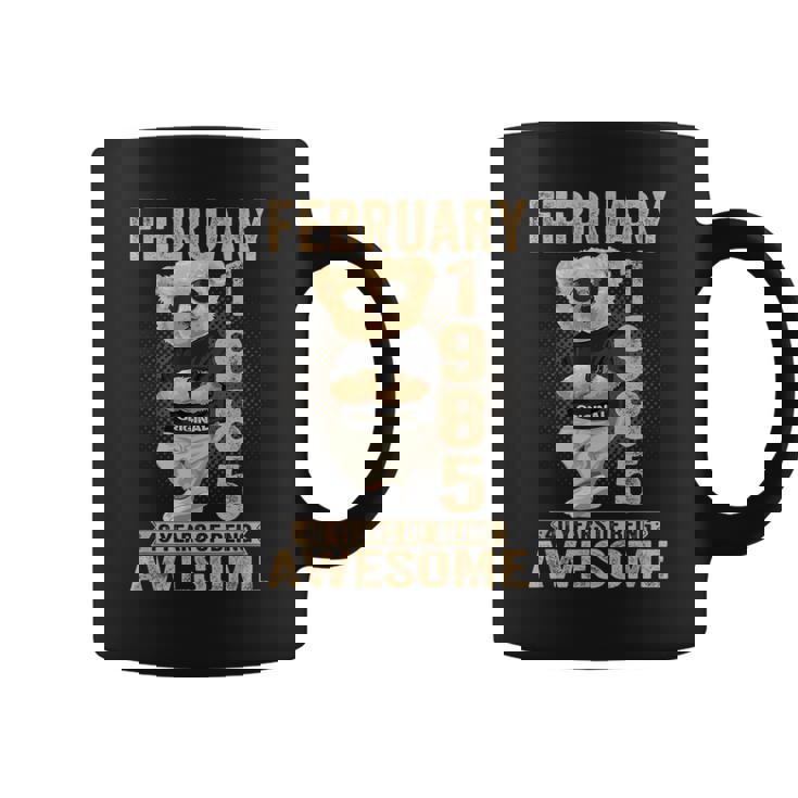 1985年2月40歳の誕生日男性と女性のための素晴らしいテディベア。 コーヒーマグ
