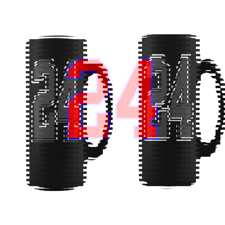 24番の大学スポーツスタイル。レッド、ブルー、ホワイト。 コーヒーマグ