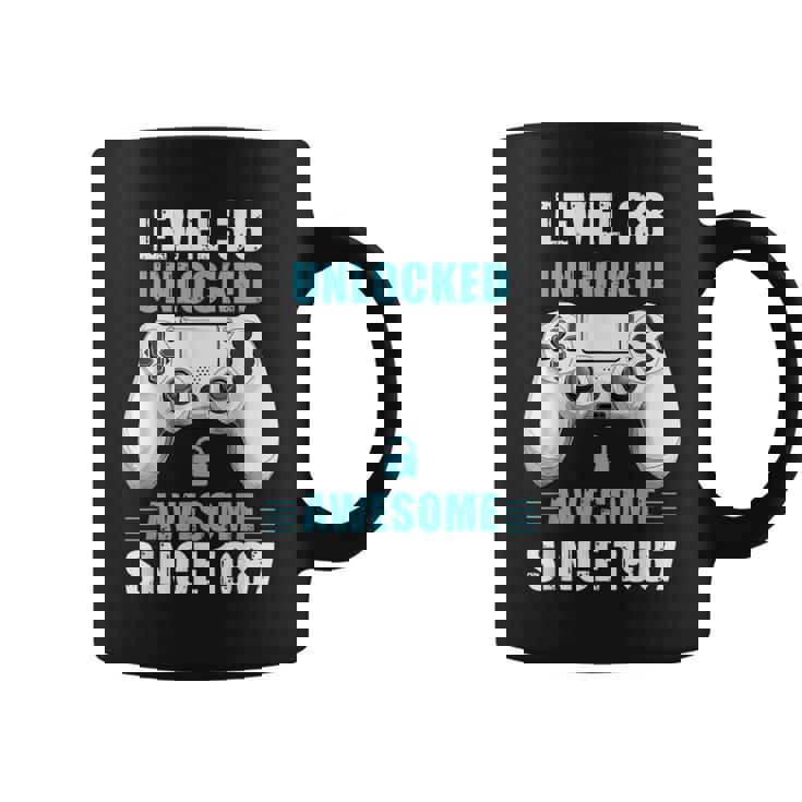 38歳の誕生日ビデオゲーマー レベル38 アンロック済み 1987年以来 コーヒーマグ