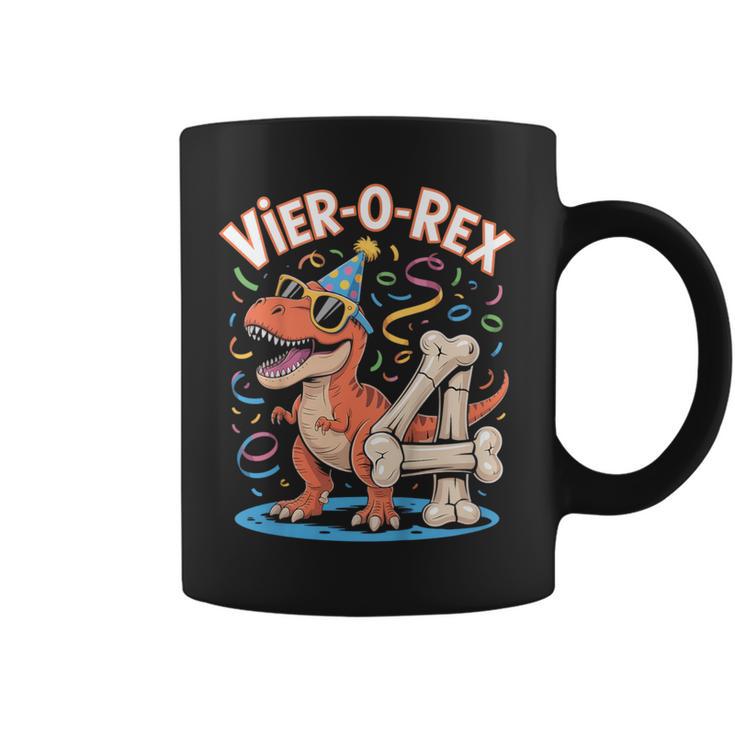 4 Geburtstag Party Junge Cooles Trex Dino 4 Jahre Alt Tassen