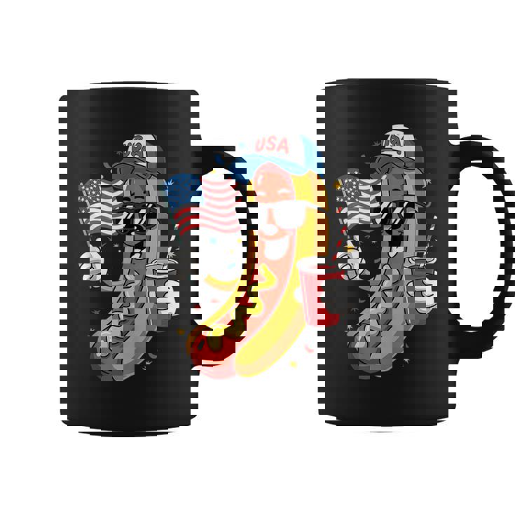 4Th Of July Hotdog Fourth Of July Patriotic Usa Flag Coffee Mug