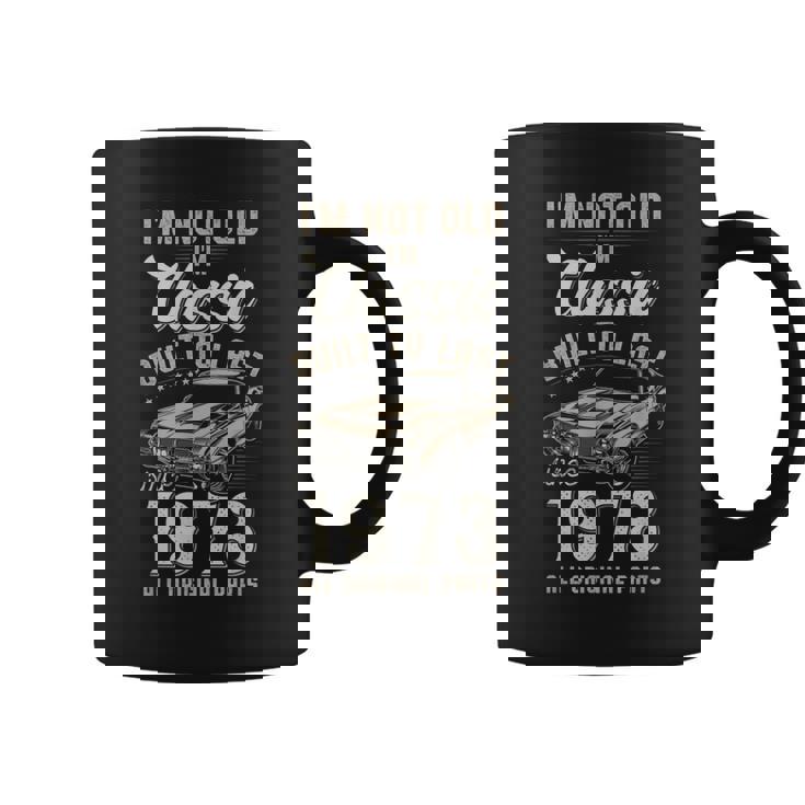 52歳の誕生日 1973年生まれのクラシックカー コーヒーマグ