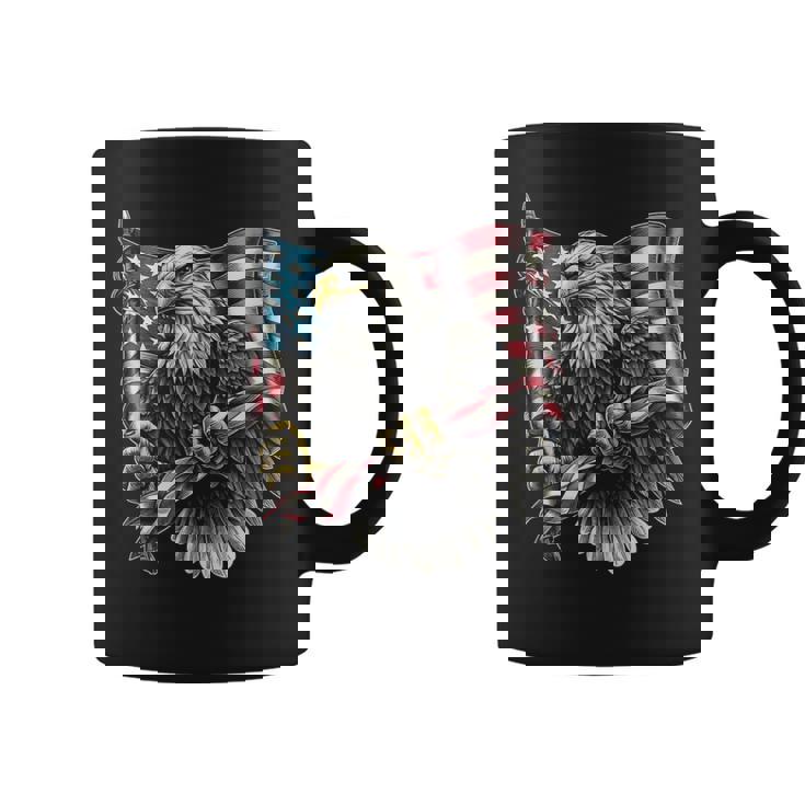 7 月 4 日アメリカ国旗白頭鷲グラフィック アート デザイン コーヒーマグ