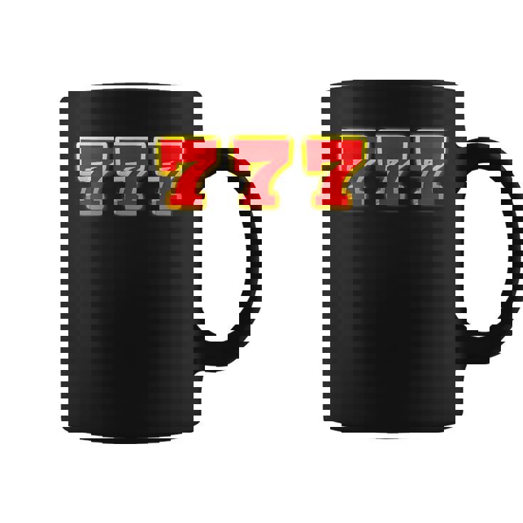777 スリーセブン【スロット カジノ ラッキー7】数字 文字 シンプル デザイン コーヒーマグ