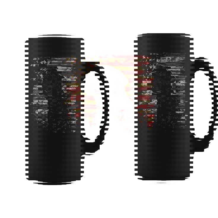 7月4日 アメリカ国旗 愛国心が強いラブラドールレトリバー犬 コーヒーマグ