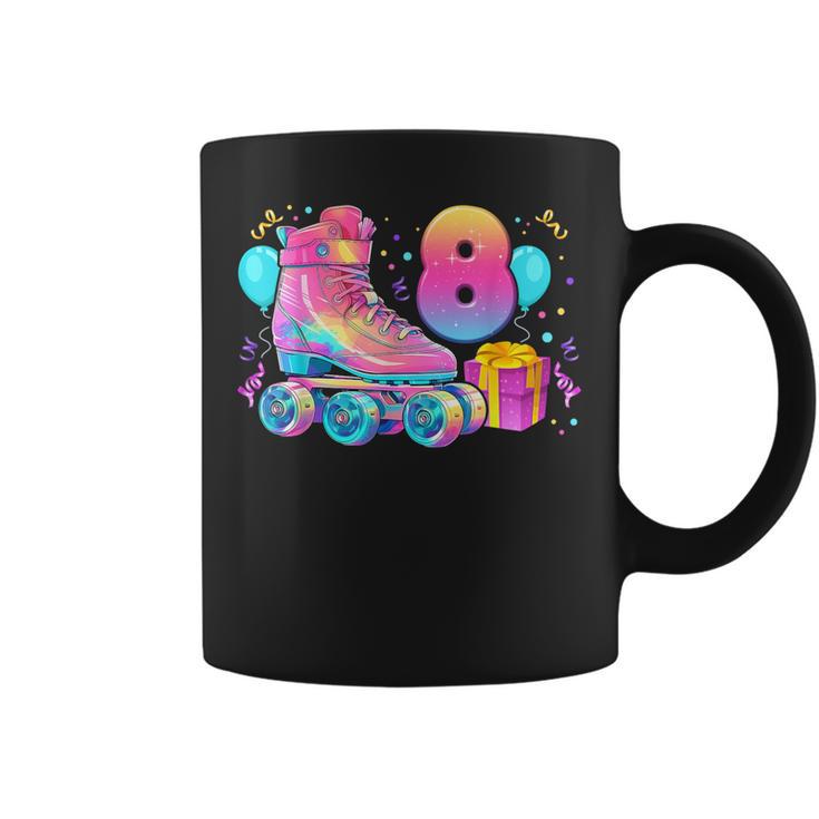 8º Cumpleaños Niña 8 Años Patines Número 8 Taza de café