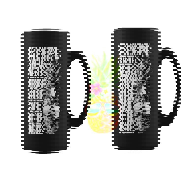 Be A Pineapple Wear A Crownweet Inside アロハ・ハワイパイナップル コーヒーマグ