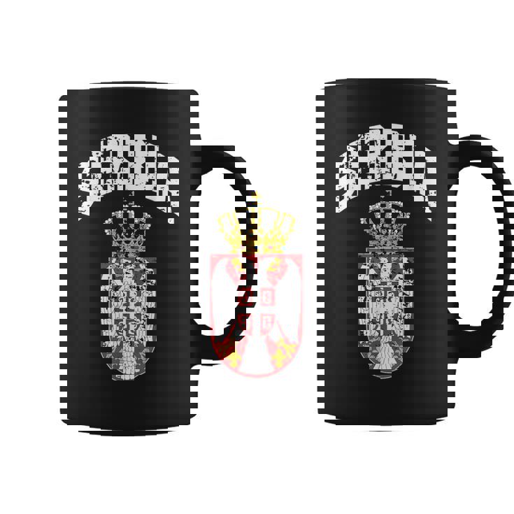 Ama Aerbia Con Emblema De Banderaerbia Envejecida Taza de café