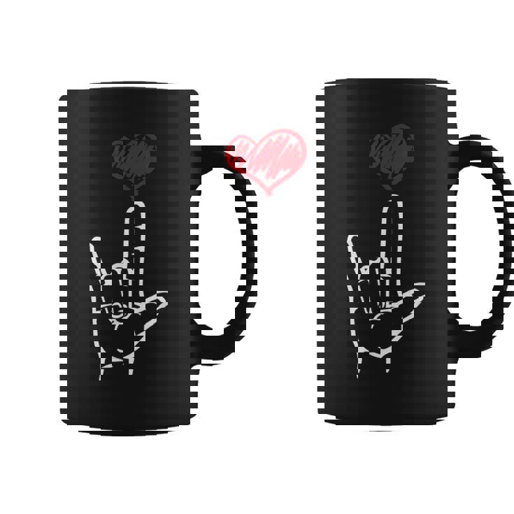 Asl I Love You Hand Heart アメリカ手話 コーヒーマグ