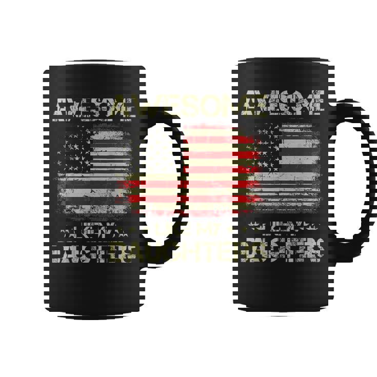 Awesome Like My Daughter Usa Flag Fathers Day Vintage Coffee Mug