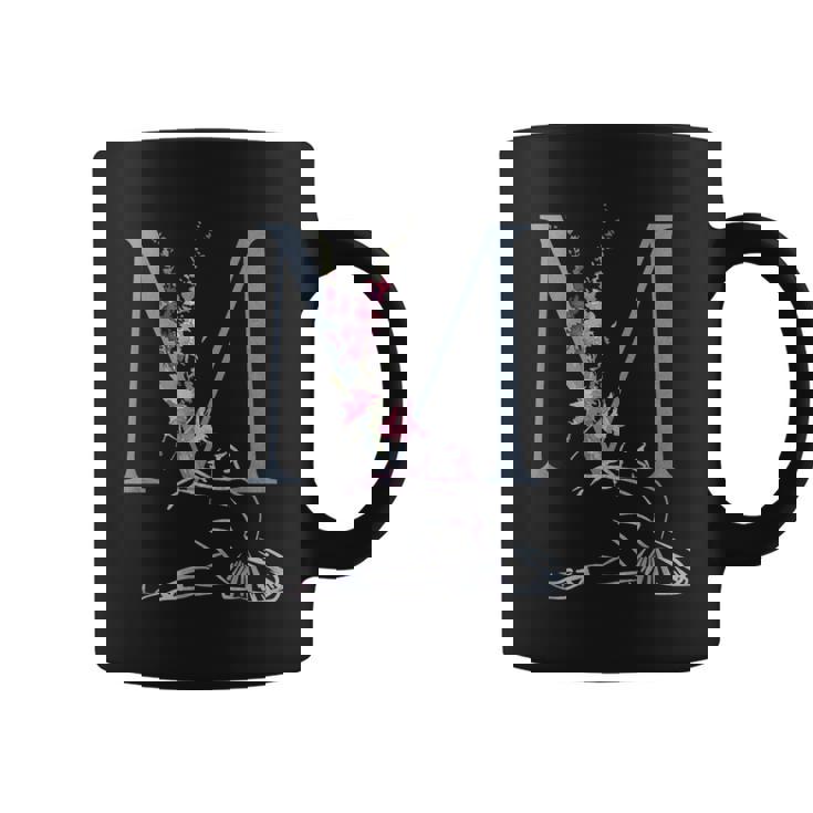 Balla バレリーナ イニシャル 名 M ダンス モノグラム バレエ コーヒーマグ