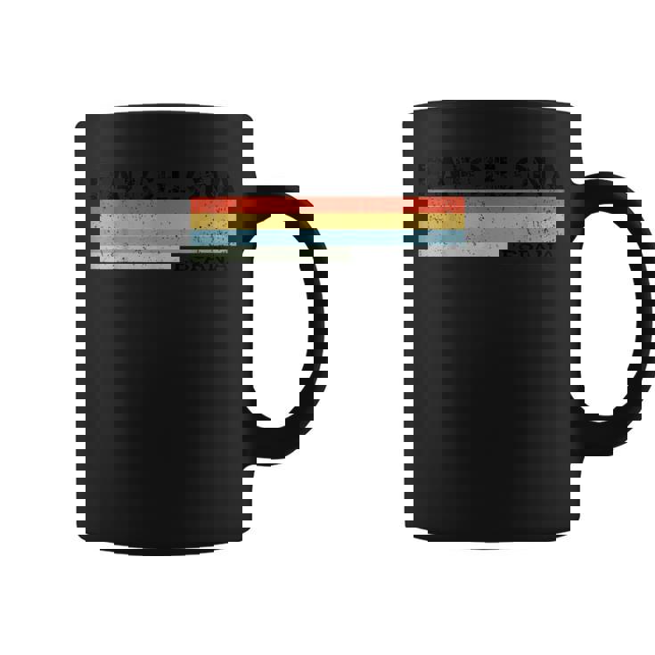 Barcelona España Intage De Rayas Gris -Adultos Manga Corta Taza de café